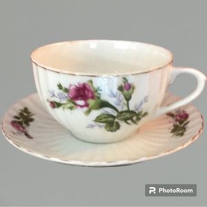 Vintage Japan Tea Cup and Saucer Rose Flower